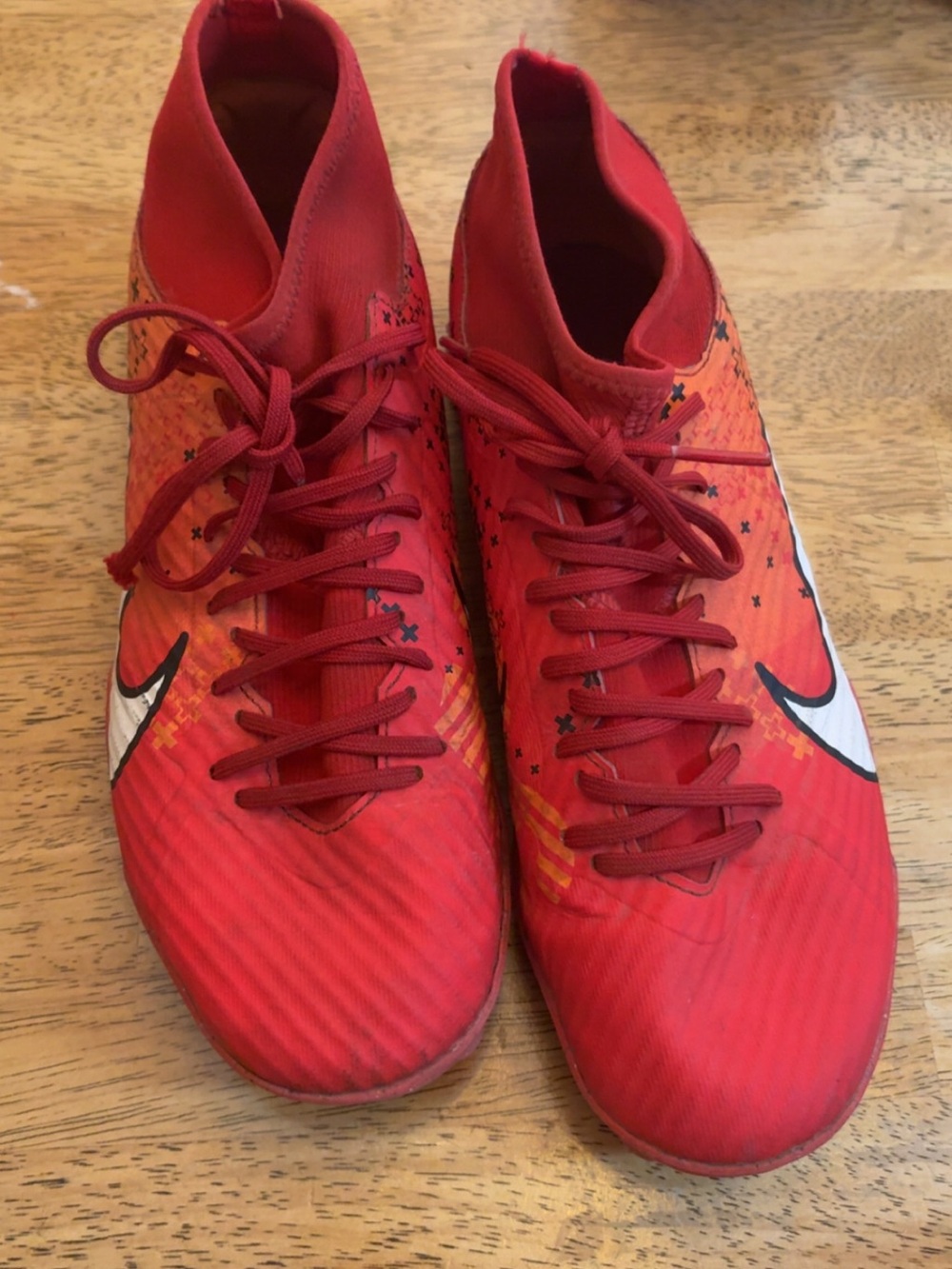 Nike Red and White Men’s Indoor Soccer Shoes